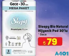 SLEEPY BİO NATURAL HİJYENİK PED 30'LU GECE